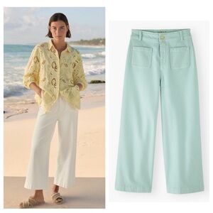 Wrap London Organic Cotton Cropped wide-leg trousers
Size 12 Coastal Casual.  20